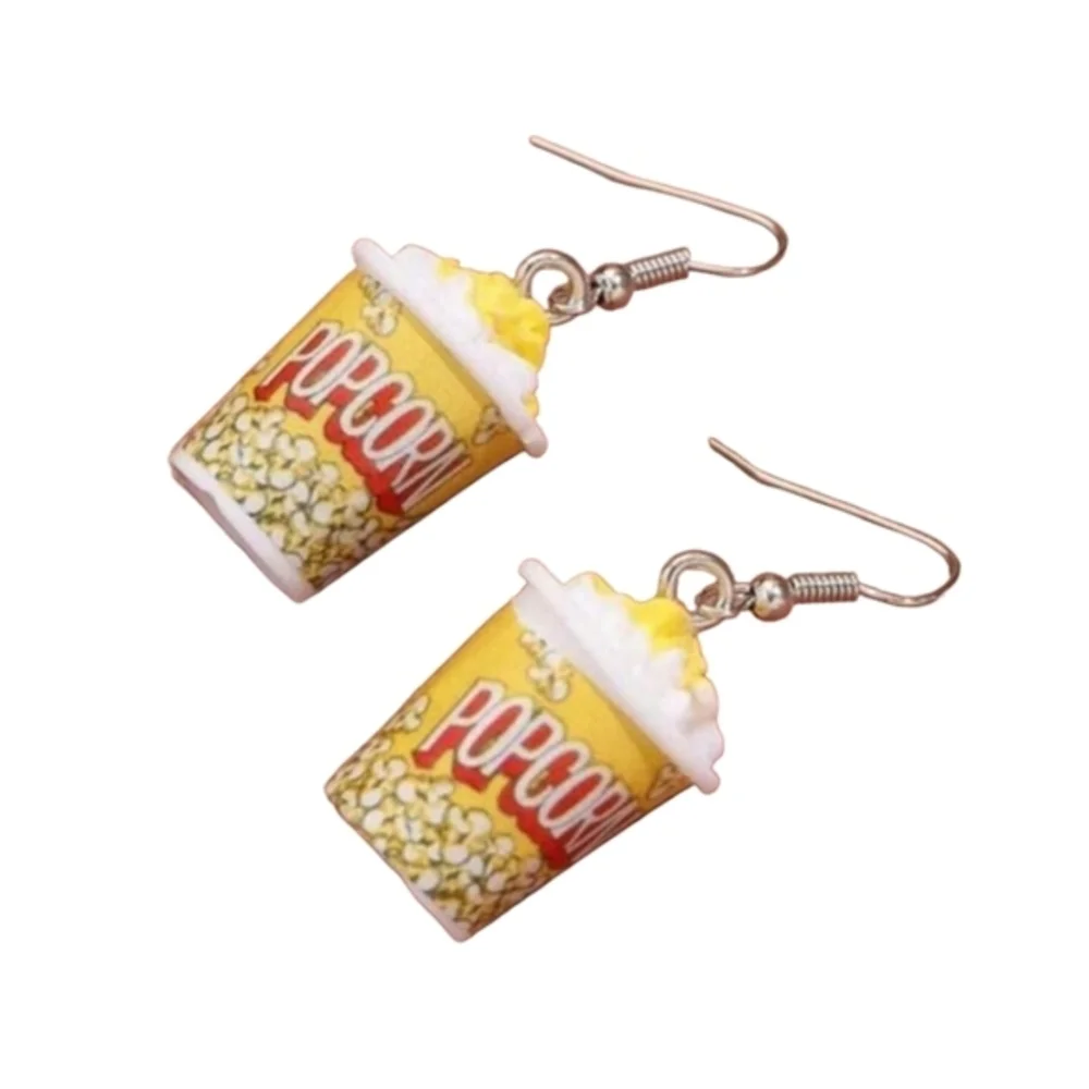 Creative Womens Popcorn‎ Bucket Dangle Earrings NWT